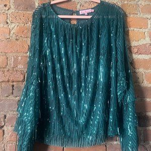 Eva Franco Sequin Fringe Top Size L